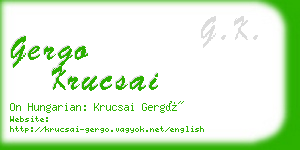 gergo krucsai business card